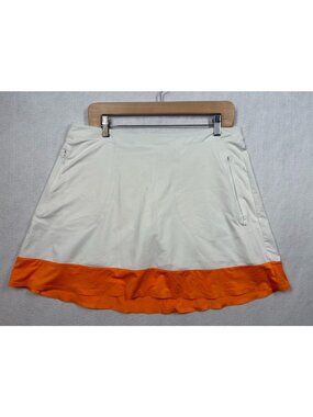Nike Golf Tour Performance Women's Tennis Skort 542642 White & Orange Size Large